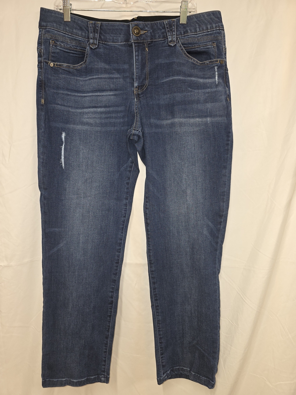 Democracy Straight Leg Jeans in Dark Blue with Light Whiskering